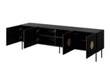 TV-állvány Szafka RTV 200 4D PALAZZO Czarny mat + Dąb craft 5903211297076
