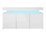 Szekrény 3D 160 GLOSSA + LED (Lestirola), Szín: Fehér + Fényes fehér