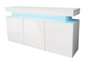 Szekrény 3D 160 GLOSSA + LED (Lestirola), Szín: Fehér + Fényes fehér
