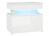 Éjjeliszekrény Stolik nemcny 1S GLOSSA +LED, Szín: Fehér + Fényes fehér