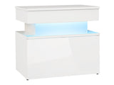 Éjjeliszekrény Stolik nemcny 1S GLOSSA +LED, Szín: Fehér + Fényes fehér