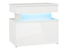 Éjjeliszekrény Stolik nemcny 1S GLOSSA +LED, Szín: Fehér + Fényes fehér
