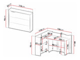Sarok íróasztal WORK CONCEPT CW-01, Szín: Fehér, Változatok: Jobbos