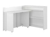 Sarok íróasztal WORK CONCEPT CW-01, Szín: Fehér + Fényes fehér, Változatok: Balos