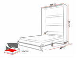 Szekrényágy CONCEPT PRO CP-03, Szín: Fehér + Fényes fehér, Alvó felület mérete: 90 x 200 cm