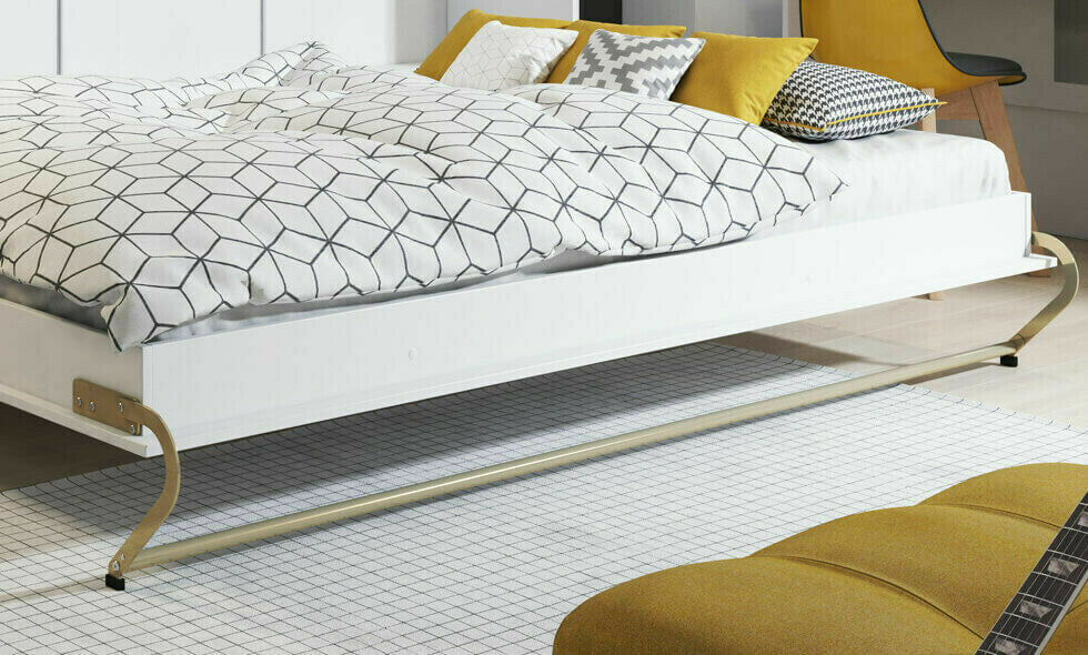 Szekrényágy CONCEPT PRO CP-05 I, Szín: Fehér + Fényes fehér, Alvó felület mérete: 120 x 200 cm