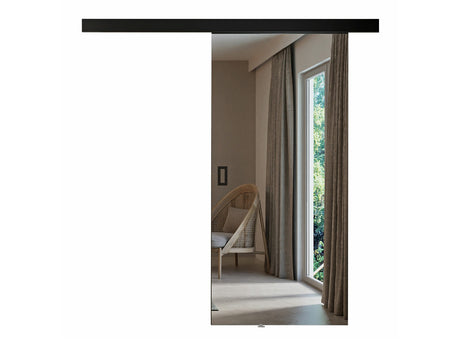 Tolóajtók Drzwi przesuwne MESTO 90 + samodomykacz Czarny + Lustro