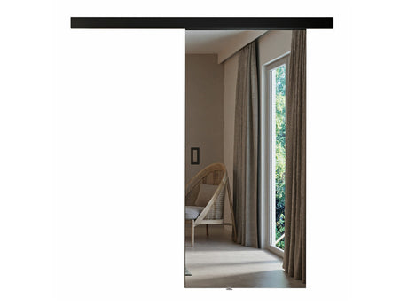 Tolóajtók Drzwi przesuwne MESTO 100 + samodomykacz Czarny + Lustro