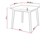 Asztal Stół ARIEL S 85x85, Szín: Fehér + Fekete