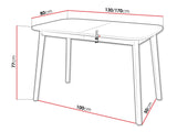 Asztal Stół DEIMOS S 130x80, Szín: Fehér + Fekete