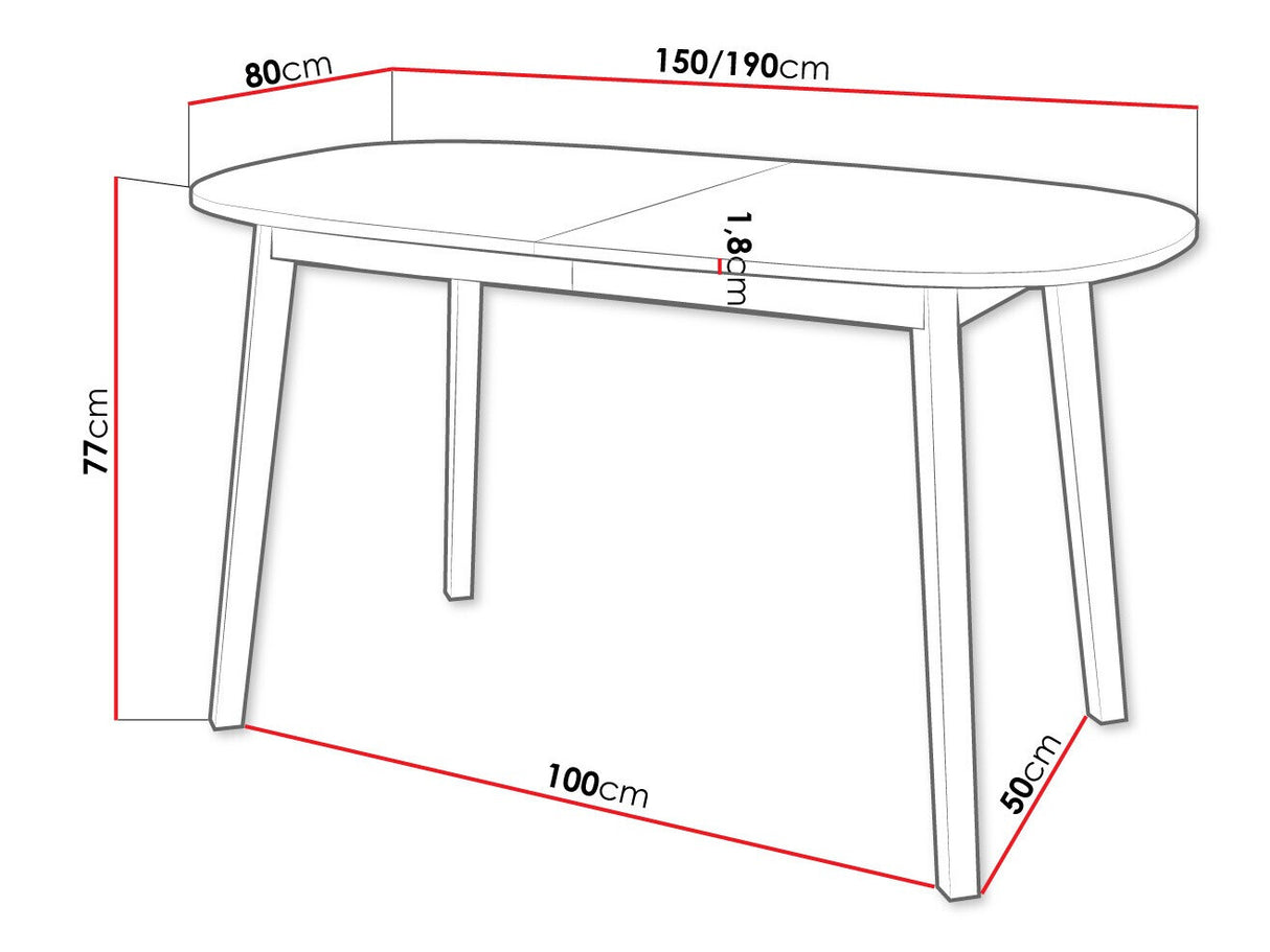 Asztal Stół KLEBO S 150x80, Szín: Szürke márvány + Fekete