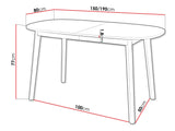 Asztal Stół KLEBO S 150x80, Szín: Szürke márvány + Fekete