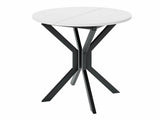 Étkezőgarnitúra Zestaw DIONE M + 4 x LUKE, Fa színe: Fehér + Fekete, Kárpit: Amor Velvet 4302