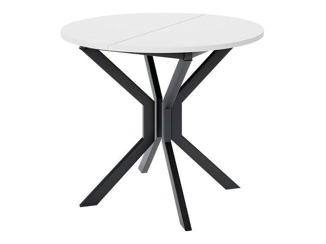 Étkezőgarnitúra Zestaw DIONE M + 4 x LUKE, Fa színe: Fehér + Fekete, Kárpit: Amor Velvet 4318
