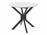 Étkezőgarnitúra Zestaw DIONE M + 4 x LUKE, Fa színe: Fehér + Fekete, Kárpit: Amor Velvet 4318