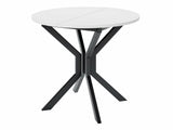 Étkezőgarnitúra Zestaw DIONE M + 4 x LUKE, Fa színe: Fehér + Fekete, Kárpit: Amor Velvet 4321
