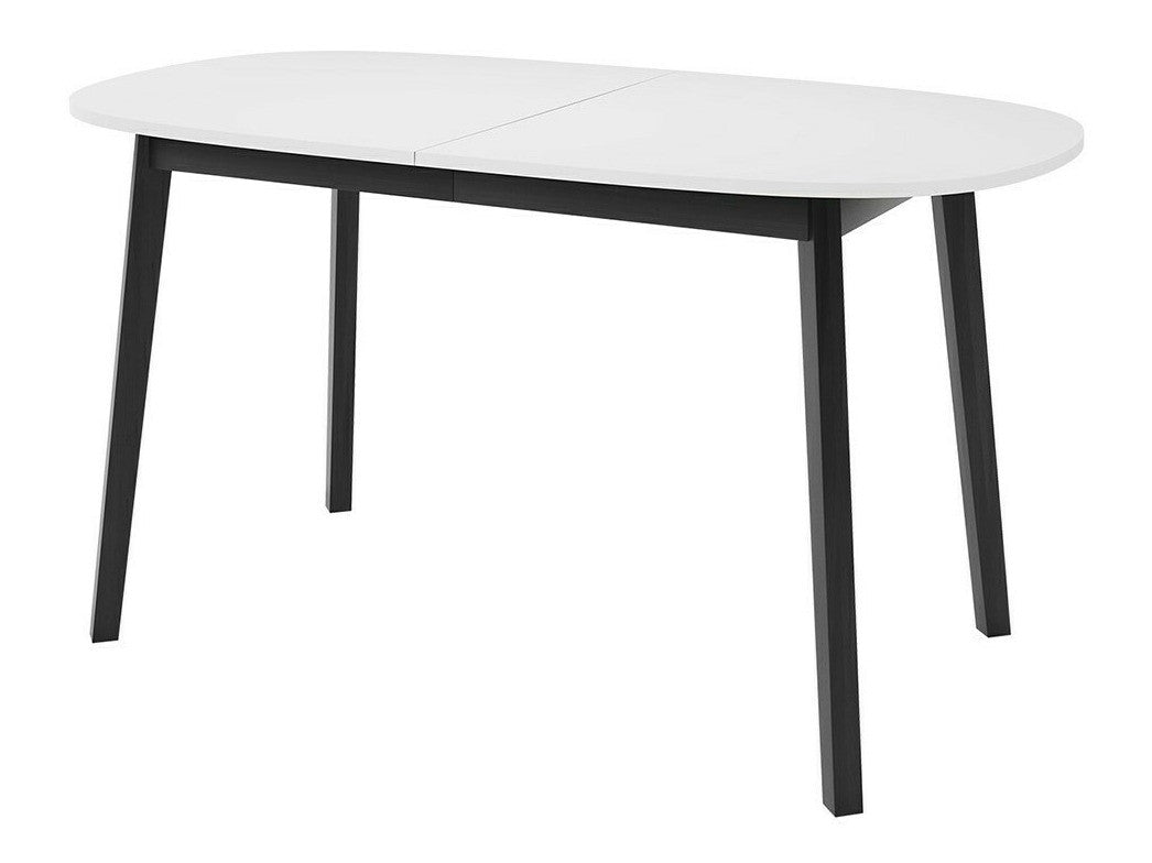 Étkezőgarnitúra Zestaw KLEBO S + 6 x LUKE, Fa színe: Fehér + Fekete, Kárpit: Amor Velvet 4302