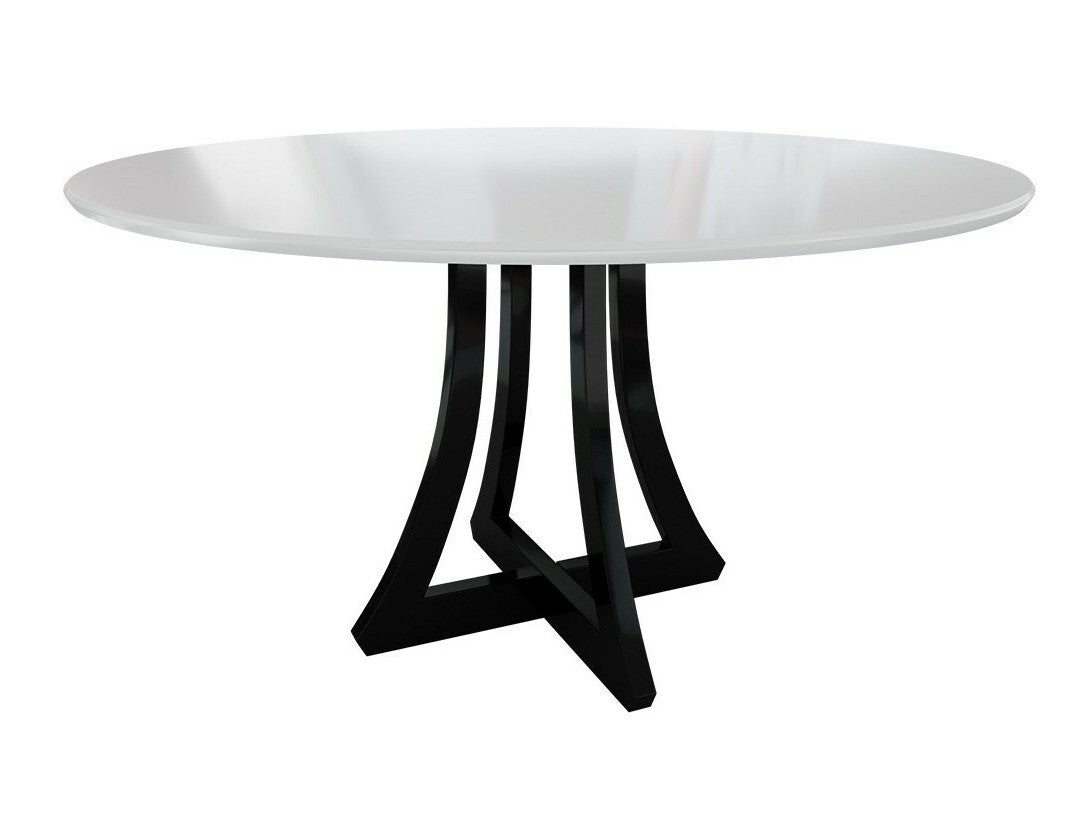 Étkezőgarnitúra Zestaw 05 4xS105 ORION FI 120, Asztal színe: Fényes fehér + Fényes fekete, Szék színe: Fekete + Magic Velvet 2216