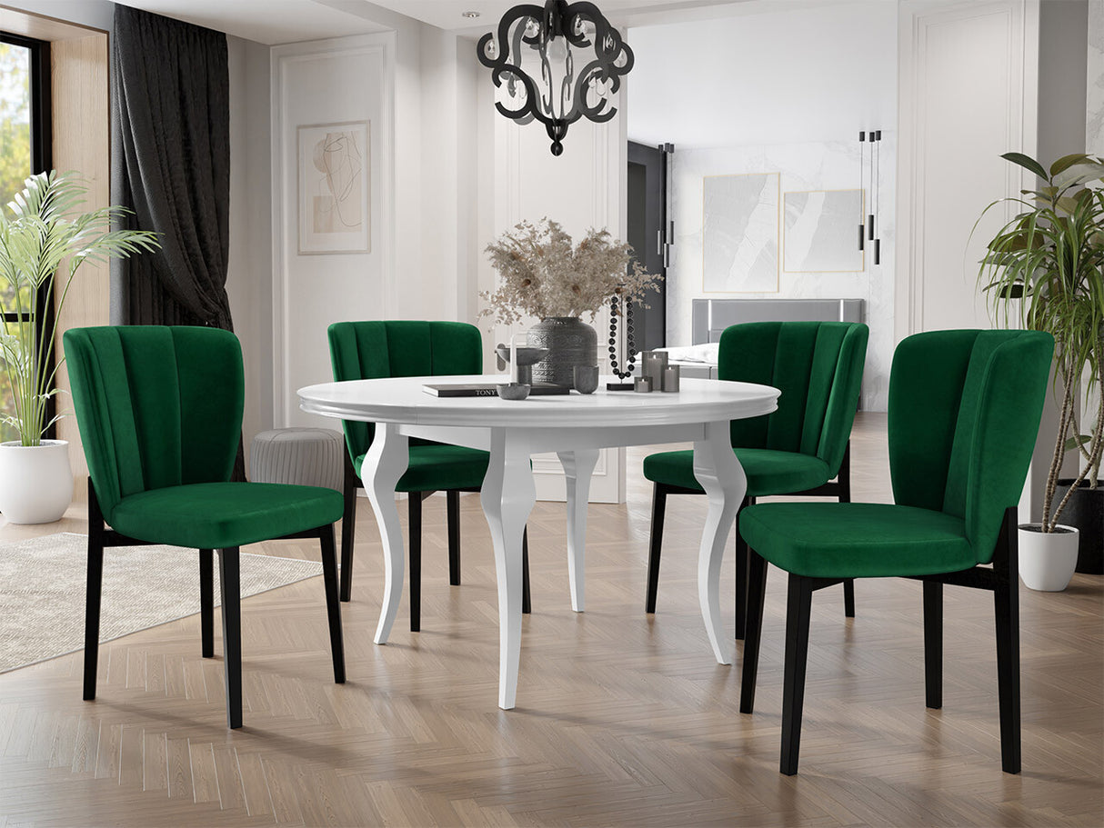 Étkezőgarnitúra Zestaw 08 4xS106 LARA FI 120, Szék színe: Magic Velvet 2225