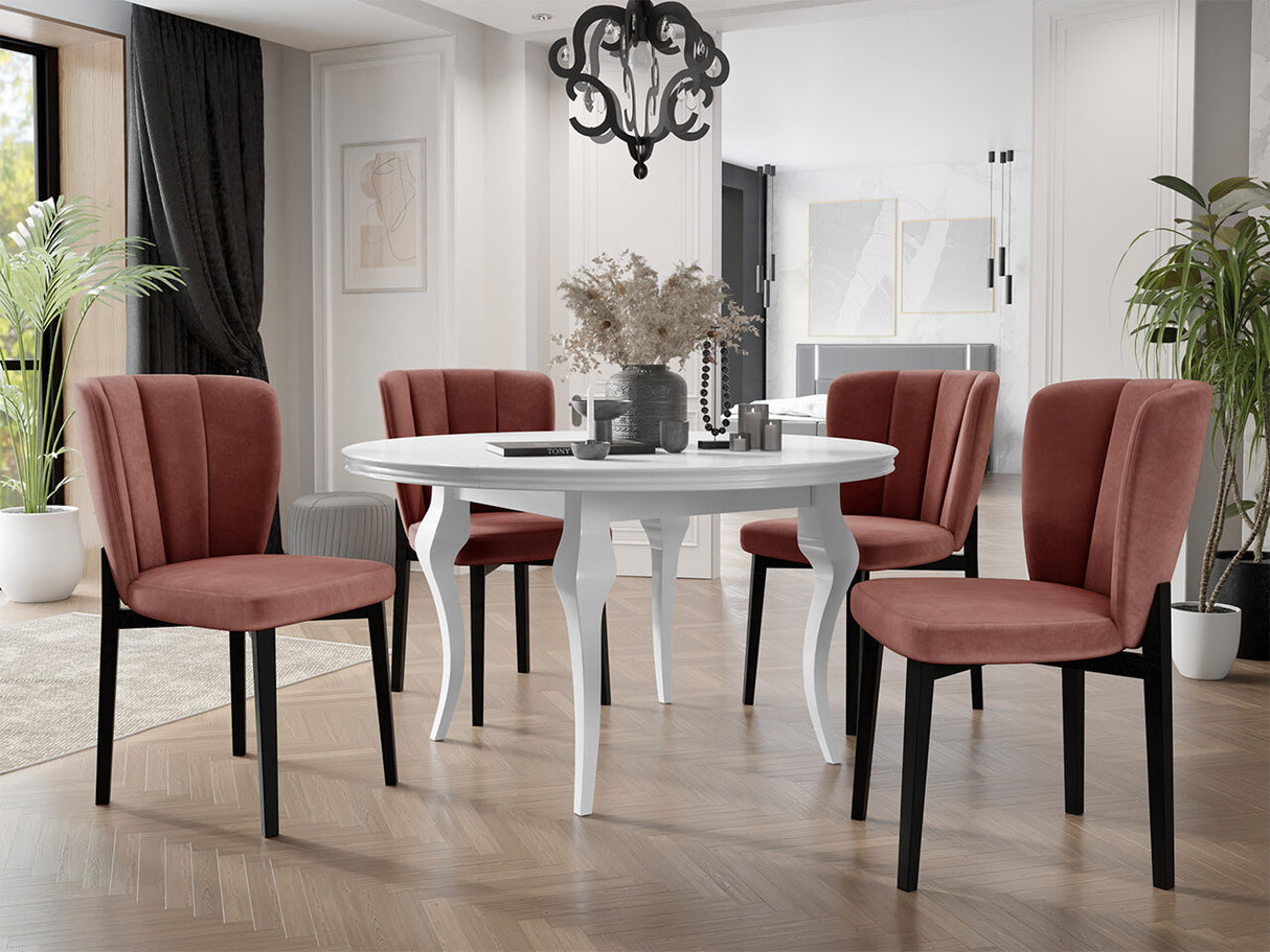 Étkezőgarnitúra Zestaw 08 4xS106 LARA FI, Szék színe: Magic Velvet 2258
