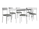 Étkezőgarnitúra Zestaw 19 (OSLO 8 + HUGO 1_NEW), Kárpit: Hygge 91, Fa színe: Fehér