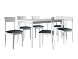 Étkezőgarnitúra Zestaw 19 (OSLO 8 + HUGO 1_NEW), Kárpit: Zetta 300, Fa színe: Fehér