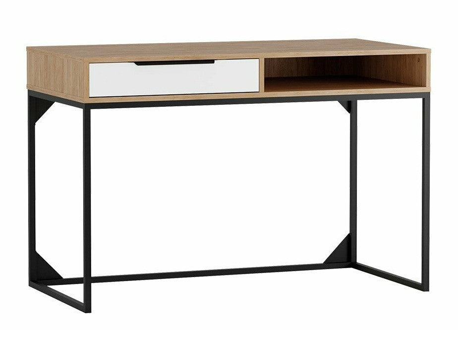 Íróasztal Biurko LANDRO LR-01 Hikora/Biały mat/Czarny mat