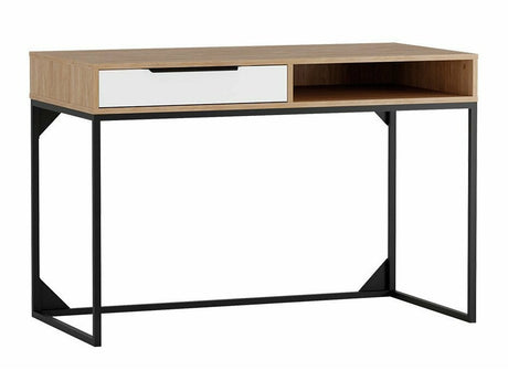 Íróasztal Biurko LANDRO LR-01 Hikora/Biały mat/Czarny mat