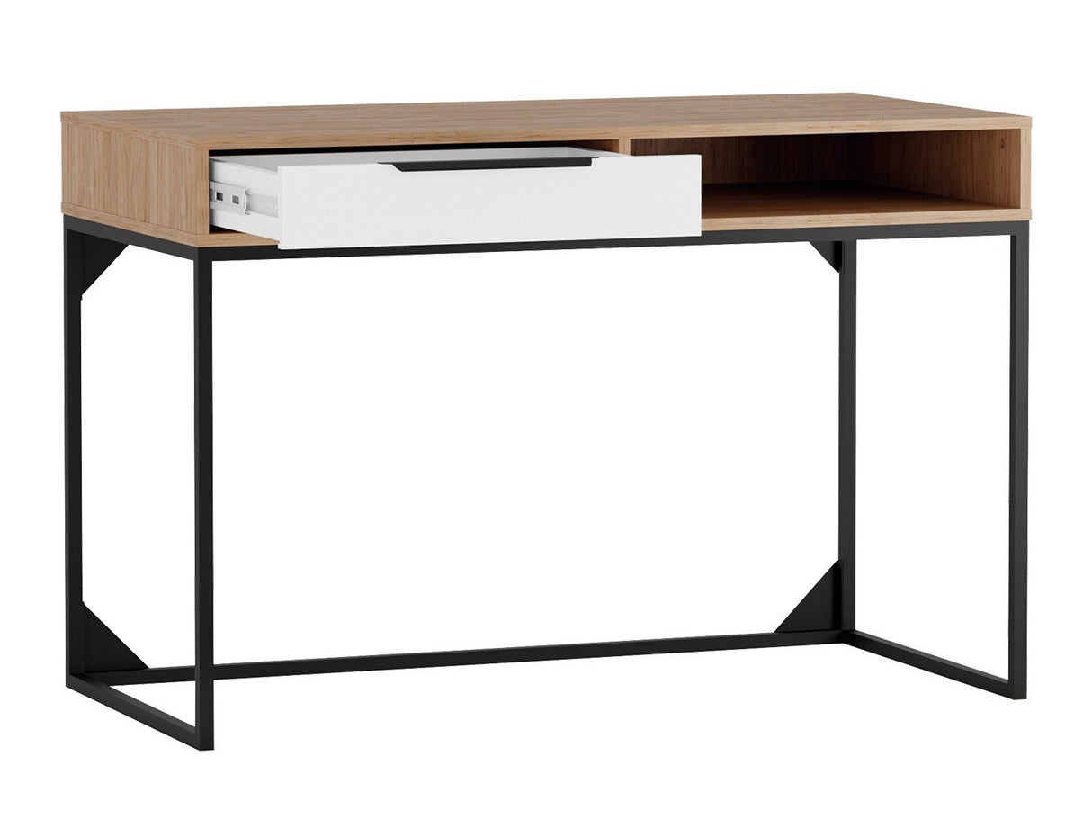 Íróasztal Biurko LANDRO LR-01 Hikora/Biały mat/Czarny mat