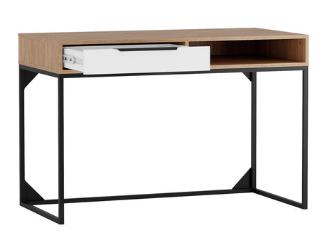 Íróasztal Biurko LANDRO LR-01 Hikora/Biały mat/Czarny mat