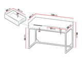 Íróasztal Biurko LANDRO LR-01 Hikora/Biały mat/Czarny mat