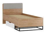 Ágy Łóżko LANDRO LR-05 Hikora/Biały mat/Czarny mat + Samoa 11