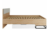 Ágy Łóżko LANDRO LR-05 Hikora/Biały mat/Czarny mat + Samoa 11