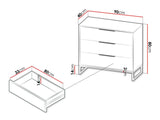Komód K3SZ LANDRO LR-03 Hikora/Biały mat/Czarny mat