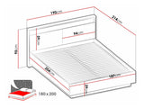 Ágy QUANT QS-02(180) QS2180DAC Alvó felület mérete: 180 x 200 cm