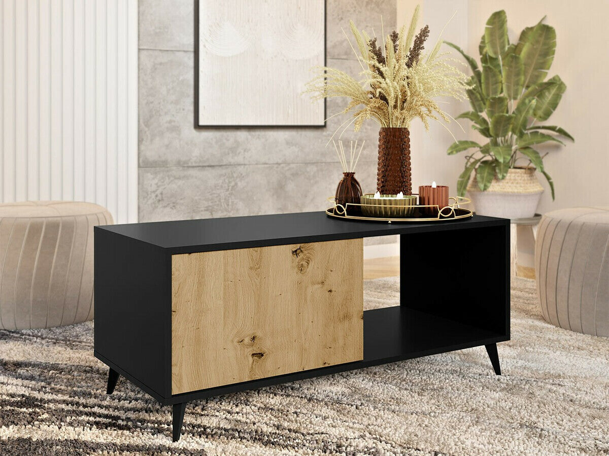 Dohányzóasztal Stolik kawowy 1K OVESSI Czarny/Dąb Artisan 5903211281303
