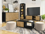 Dohányzóasztal Stolik kawowy 1K OVESSI Czarny/Dąb Artisan 5903211281303