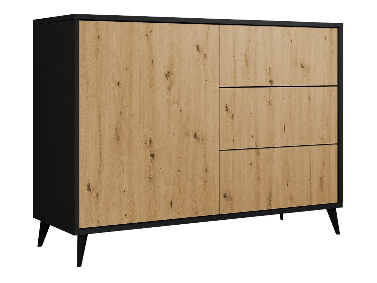 Komód 1D3SZ OVESSI Czarny/Dąb Artisan 5903211281242