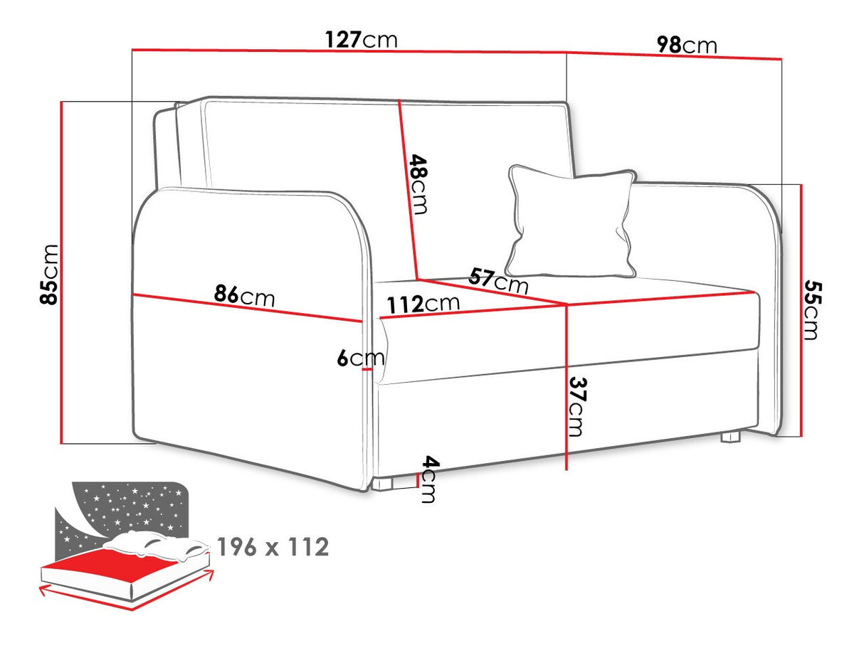 Kanapéágy Viva Loft II, Szín: Mono 241