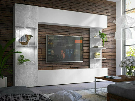 Nappali szett LAZANDO, Led világítás: Nem, Szín: Fehér + Beton