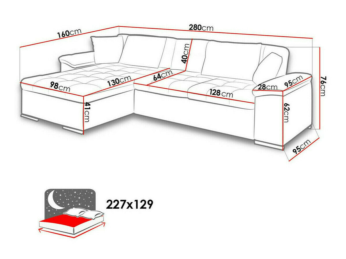 Sarokkanapé Diana (Dinem) Toptextil, Szín: Venus Velvet 2911 + Prestige 2771, Változatok: Balos