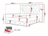 Kontinentális ágy FOCUS LUX (Banjul Lux), Szín: Kameleon 04, Alvó felület mérete: 120 x 200 cm
