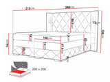 Kontinentális ágy FOCUS LUX (Banjul Lux), Szín: Kameleon 92, Alvó felület mérete: 200 x 200 cm