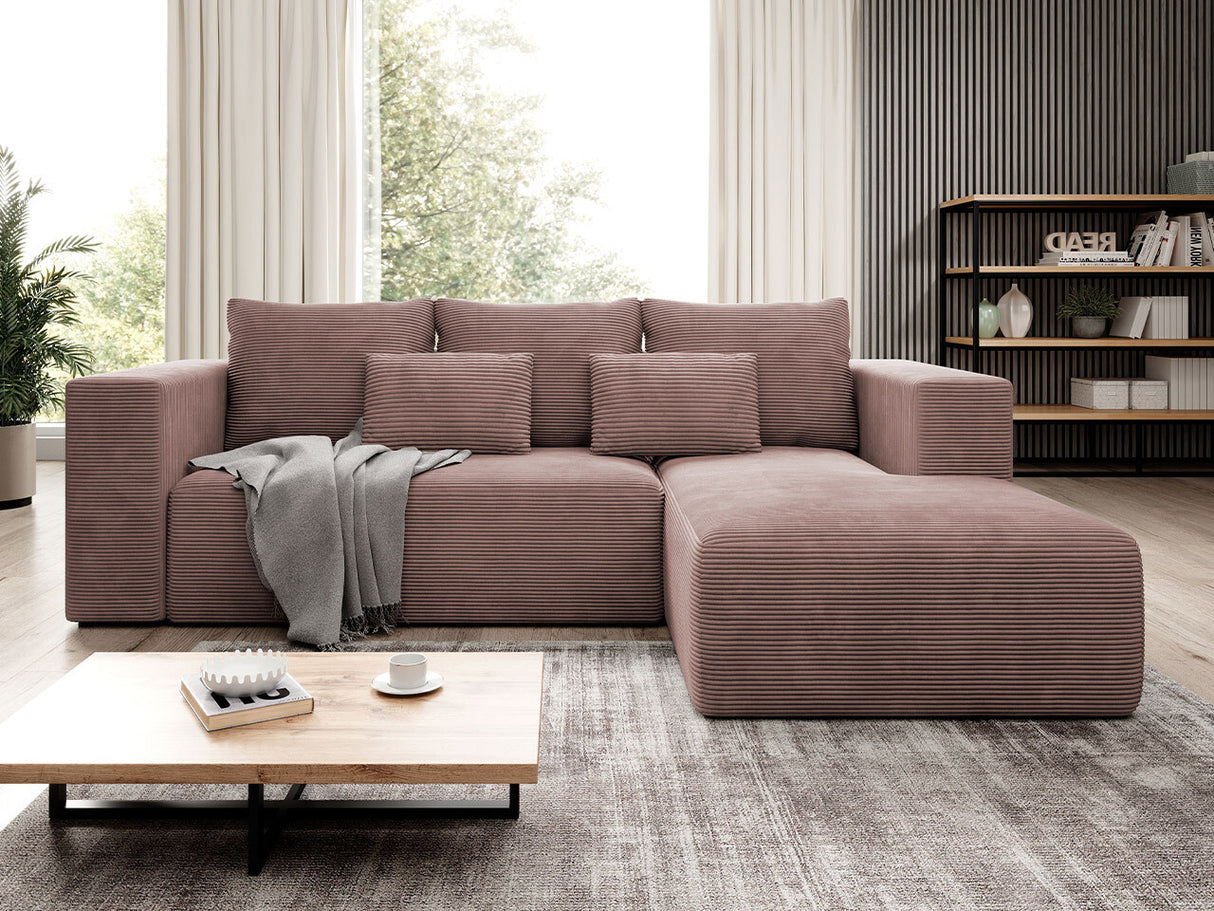 Sarokkanapé Narożnik STRIPES (Zozolia Cord), Szín: Poso 27, Változatok: Jobbos