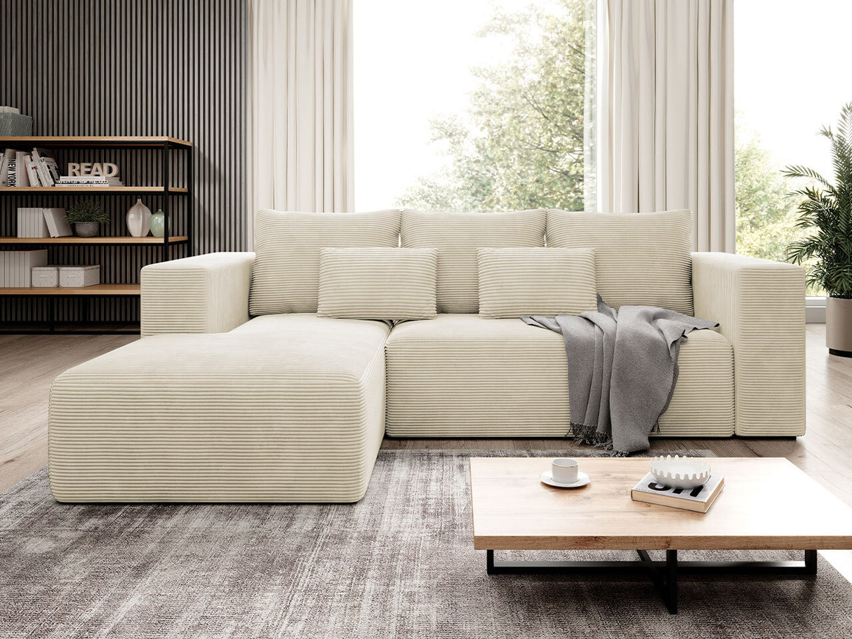 Sarokkanapé Narożnik STRIPES (Zozolia Cord), Szín: Poso 100, Változatok: Balos