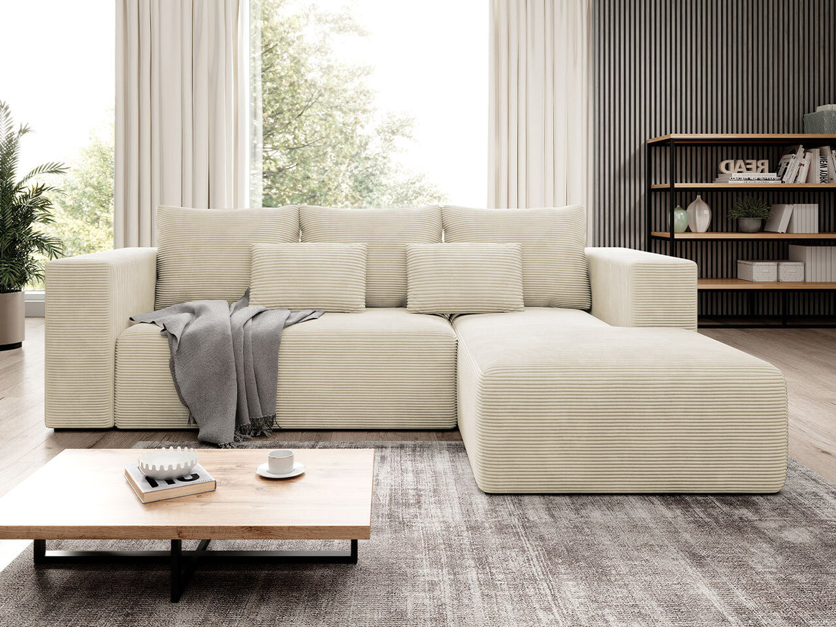 Sarokkanapé Narożnik STRIPES (Zozolia Cord), Szín: Poso 100, Változatok: Jobbos