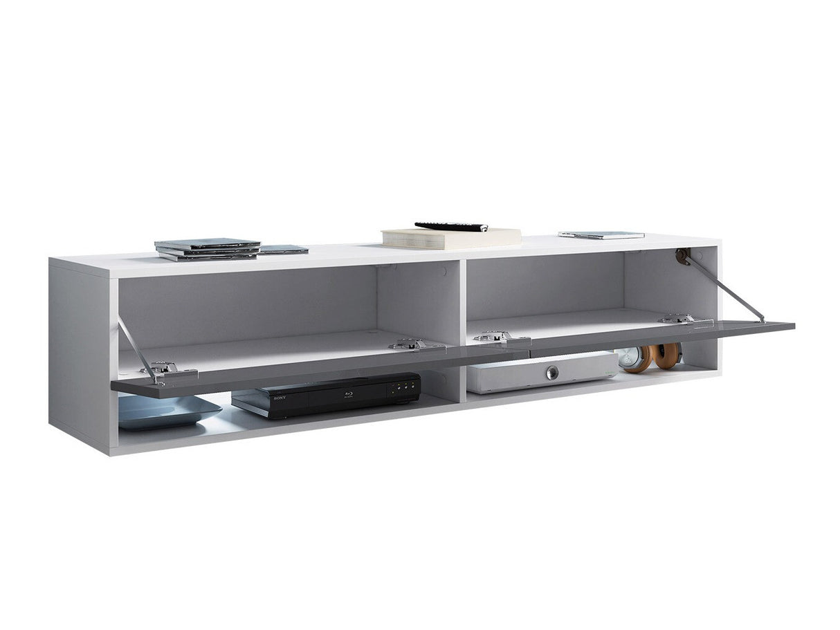 TV-állvány Lowboard A140 (Adenik 140), Led világítás: Nem, Szín: Grafit