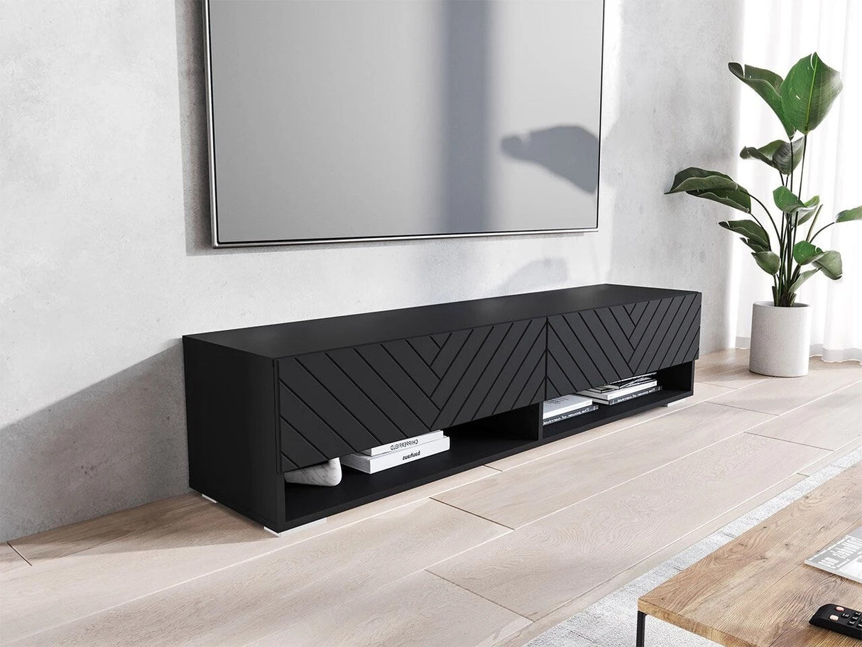 TV-állvány Lowboard A140 (Adenik 140), Led világítás: Nem, Szín: Grafit