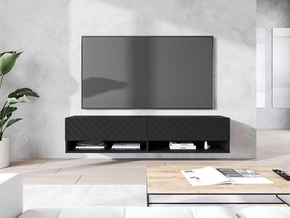 TV-állvány Lowboard A140 (Adenik 140), Led világítás: Nem, Szín: Grafit