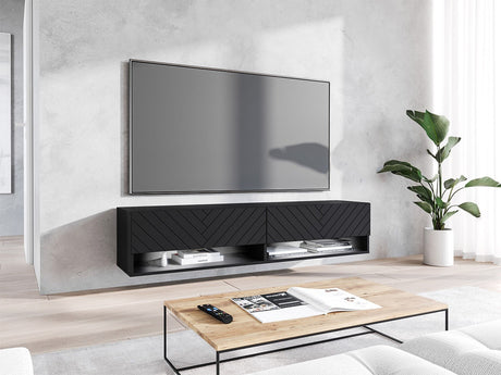 TV-állvány Lowboard A140 (Adenik 140), Led világítás: Igen, Szín: Grafit
